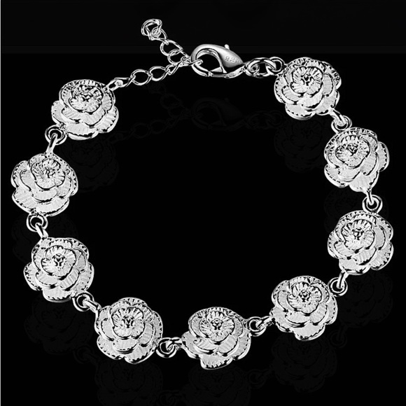 STERLING SILVER FLOWER BRACELET - Picture 4 of 6